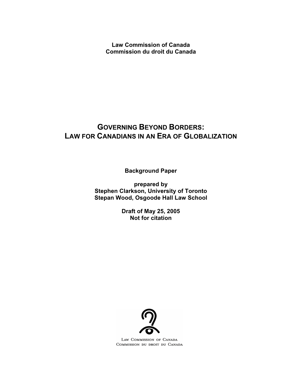 Law Commission of Canada Commission Du Droit Du Canada