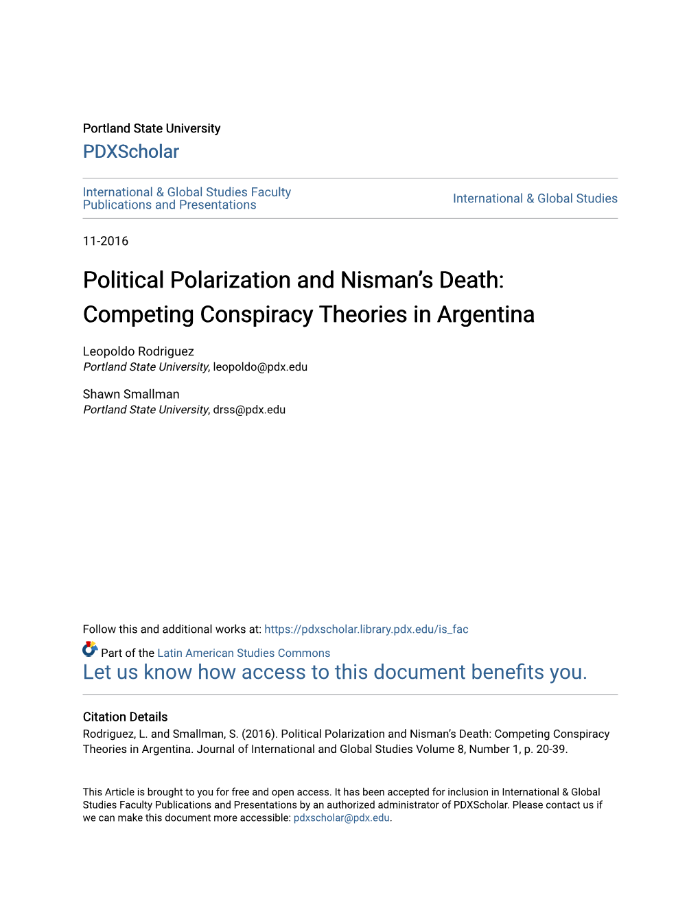 Competing Conspiracy Theories in Argentina