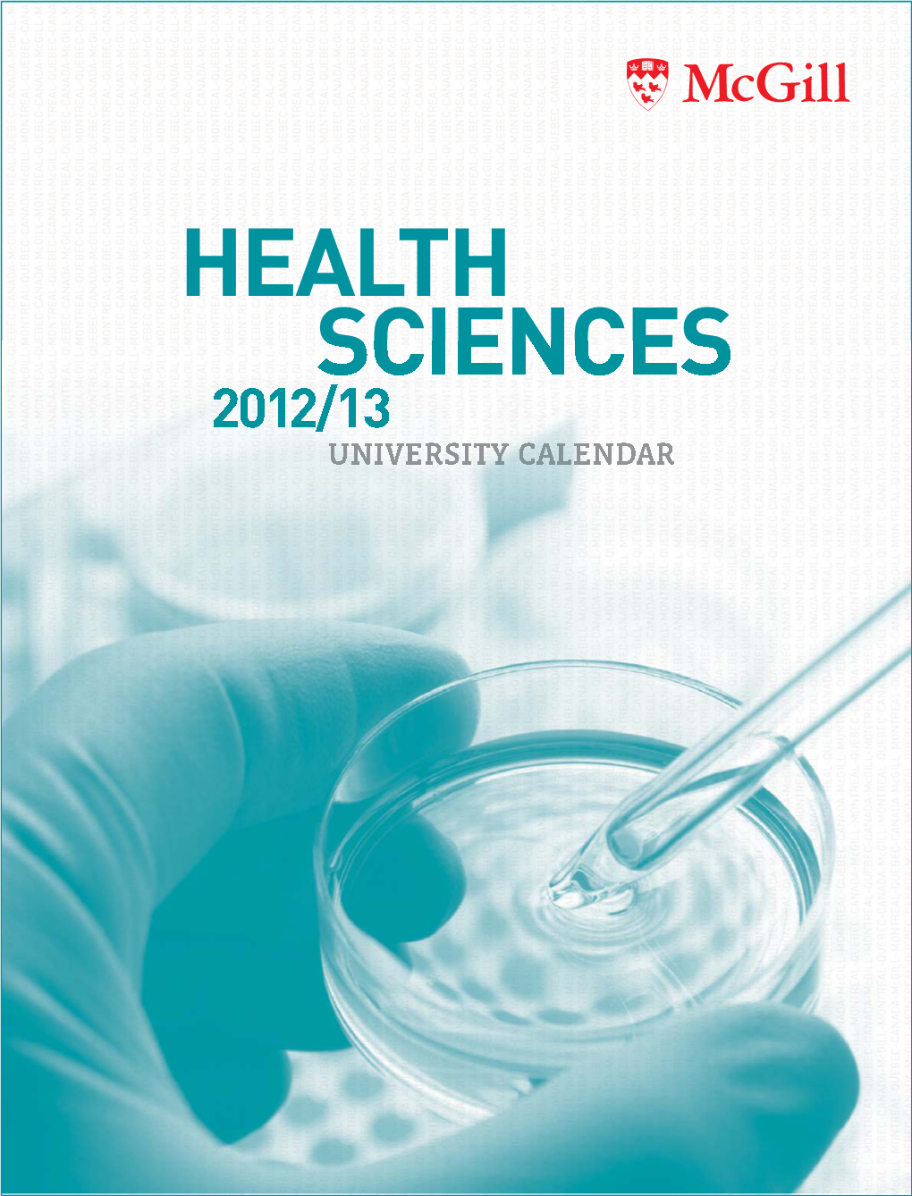 Health Sciences Calendar 2012-2013