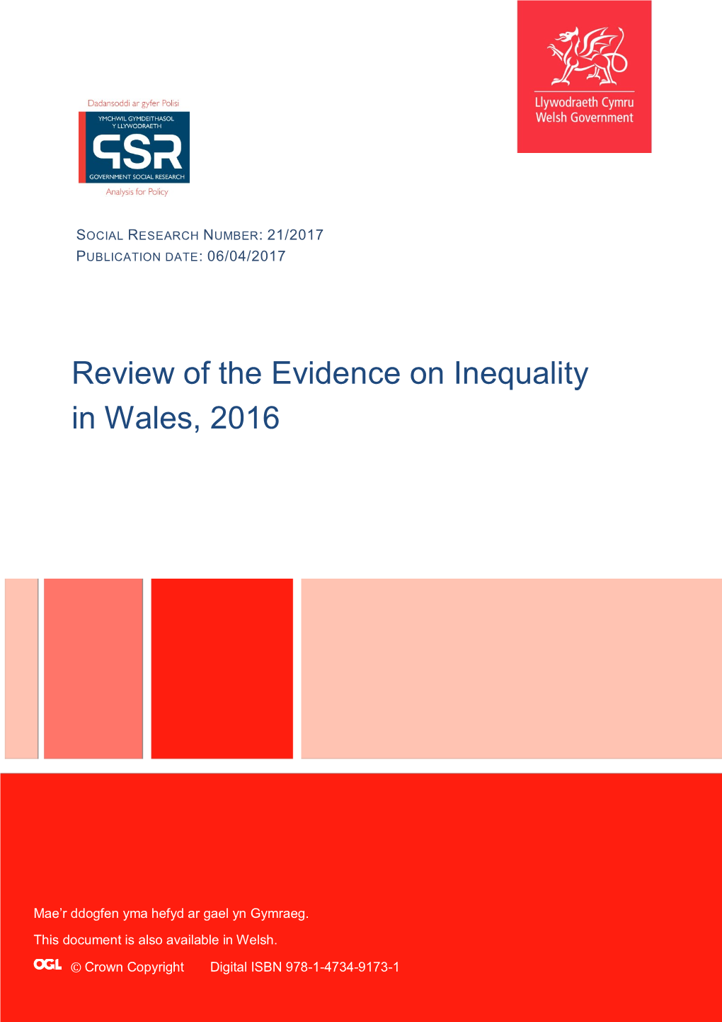 Review of the Evidence on Inequality in Wales, 2016