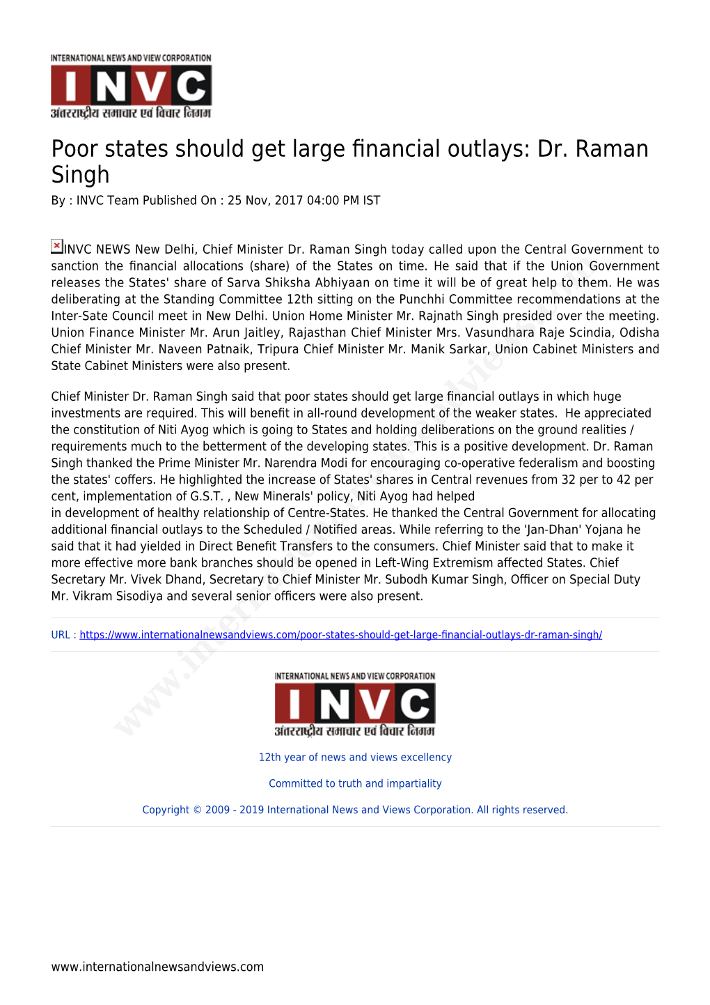 Dr. Raman Singh by : INVC Team Published on : 25 Nov, 2017 04:00 PM IST