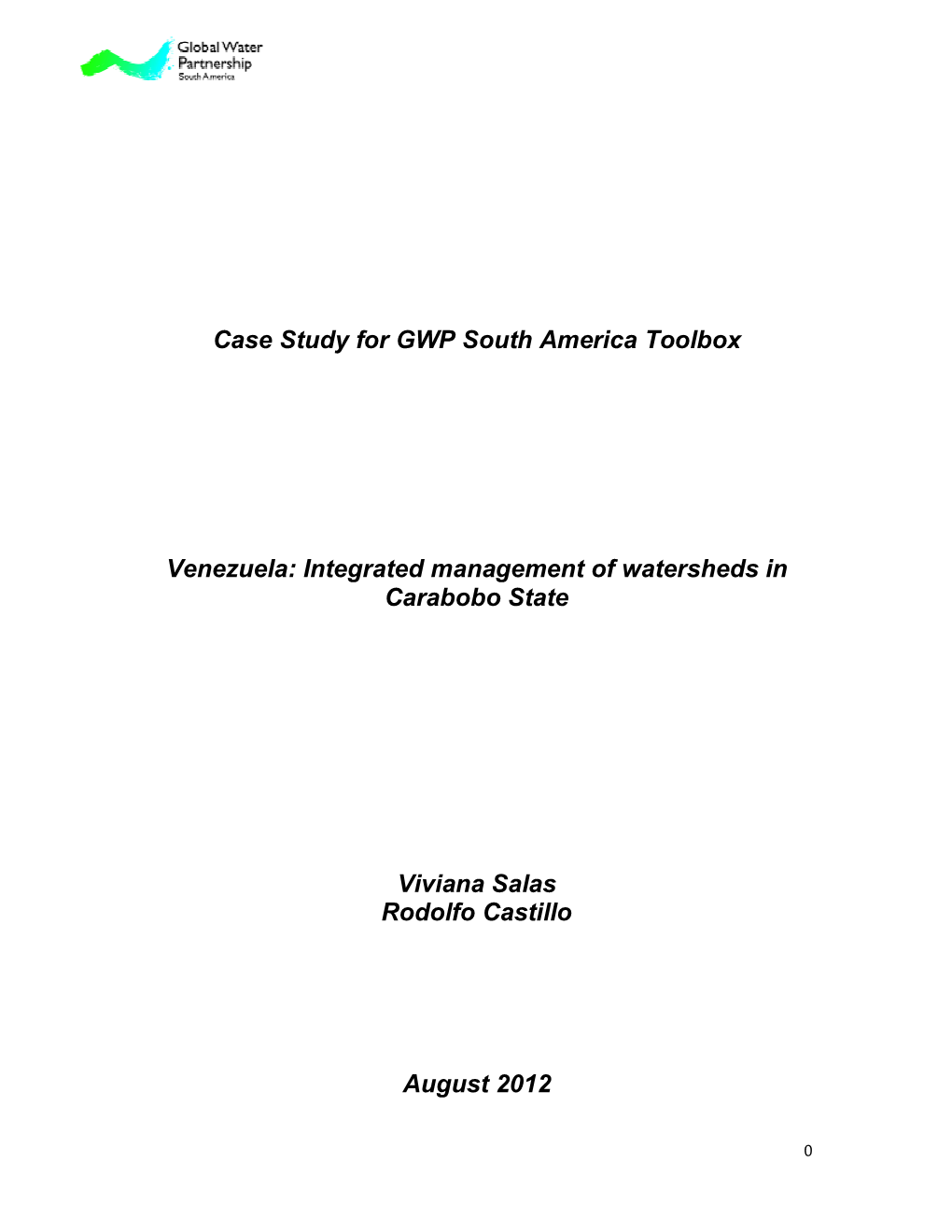 Case Study for GWP South America Toolbox Venezuela: Integrated