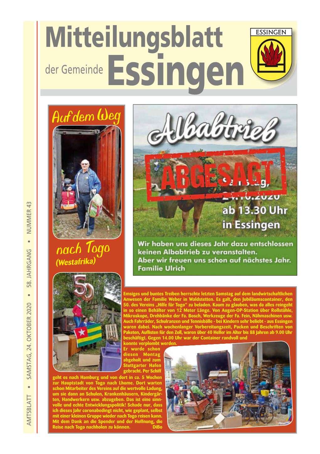 Mitteilungsblatt Der Gemeinde Essingen Auf Dem Weg