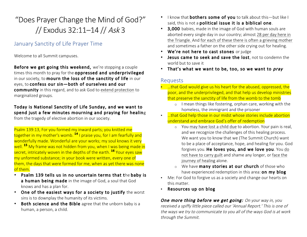 Does Prayer Change the Mind of God Exodus 32 11