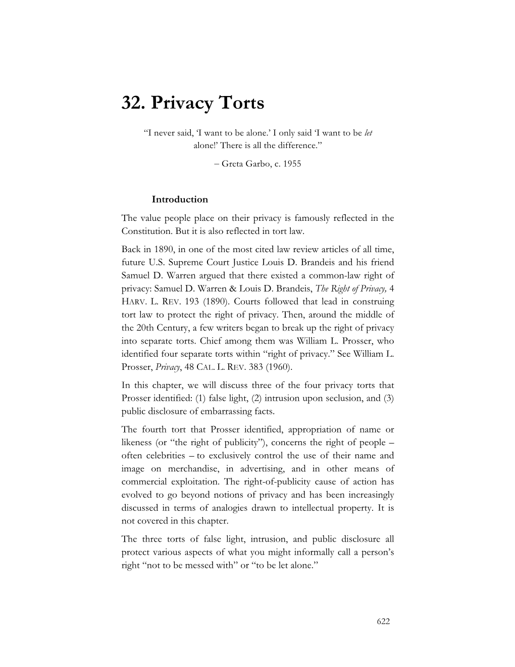 32. Privacy Torts