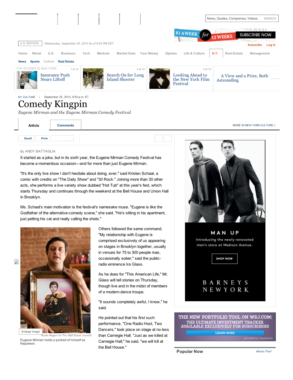 Comedy Kingpin Eugene Mirman and the Eugene Mirman Comedy Festival