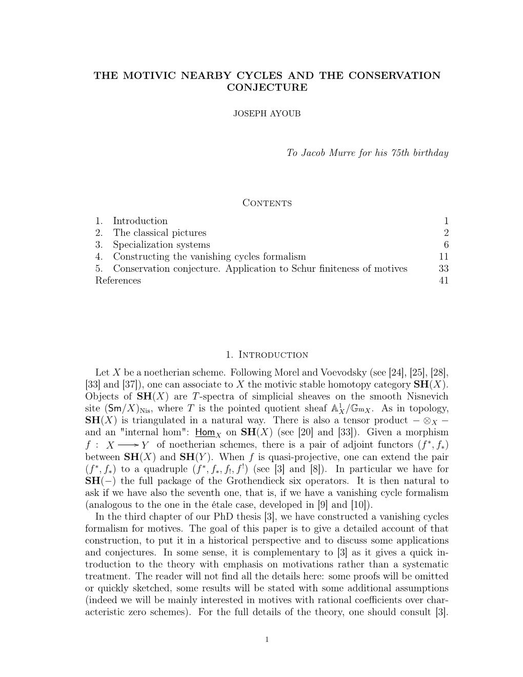 The Motivic Nearby Cycles and the Conservation Conjecture