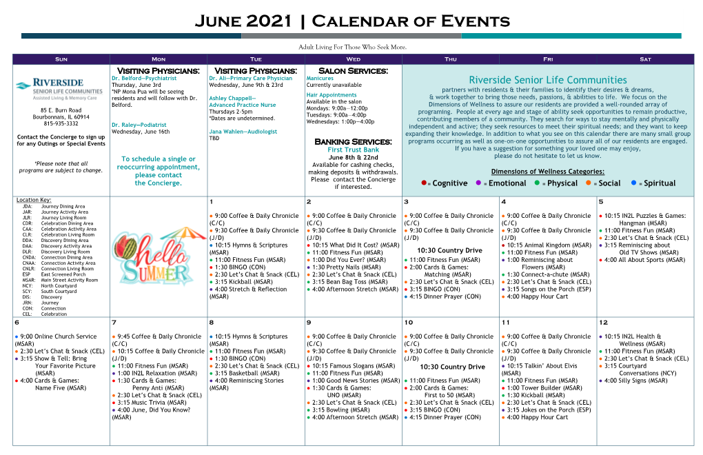 June 2021 | Calendar of Events