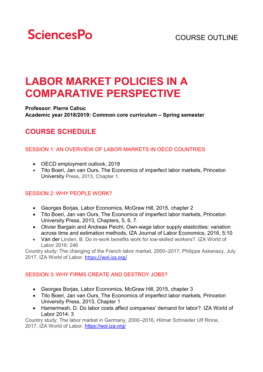 Labor Market Policies in a Comparative Perspective