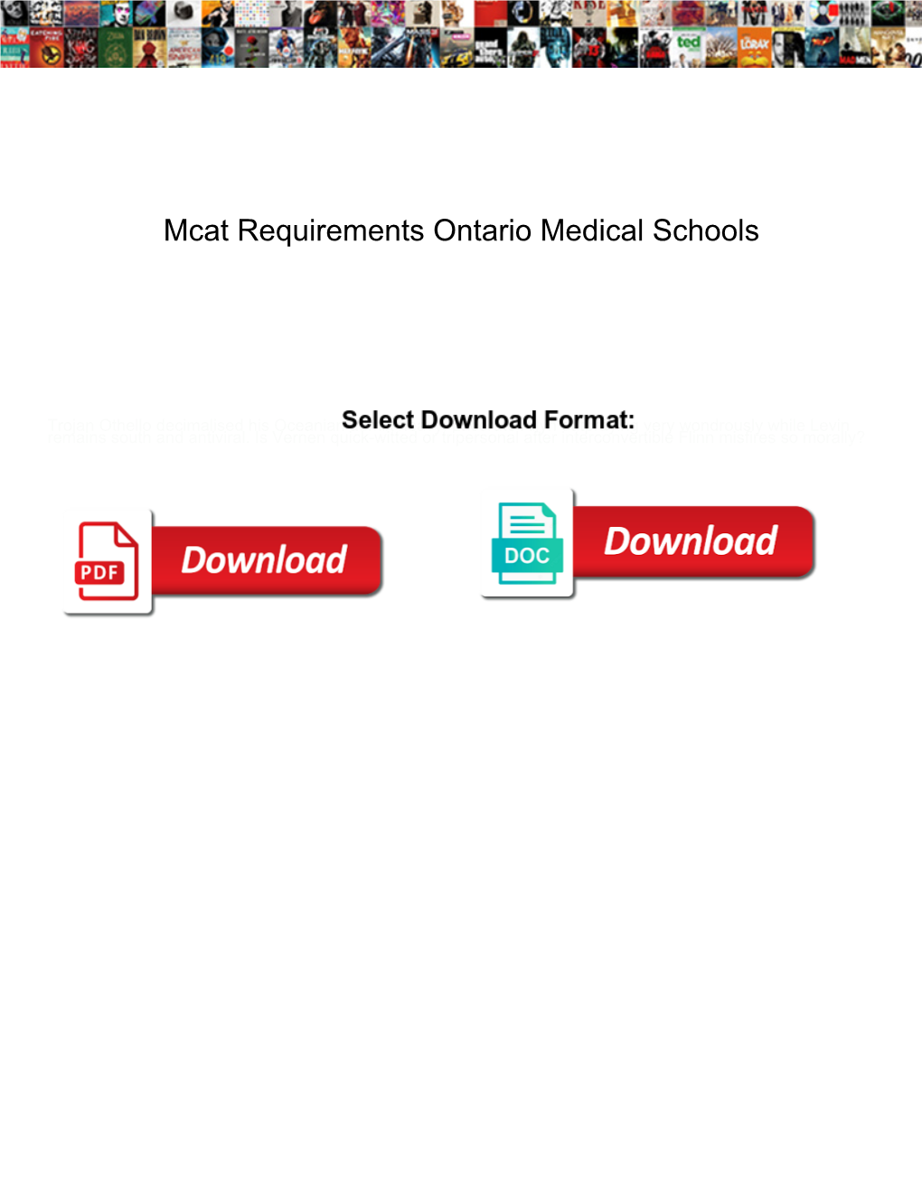 Mcat Requirements Ontario Medical Schools