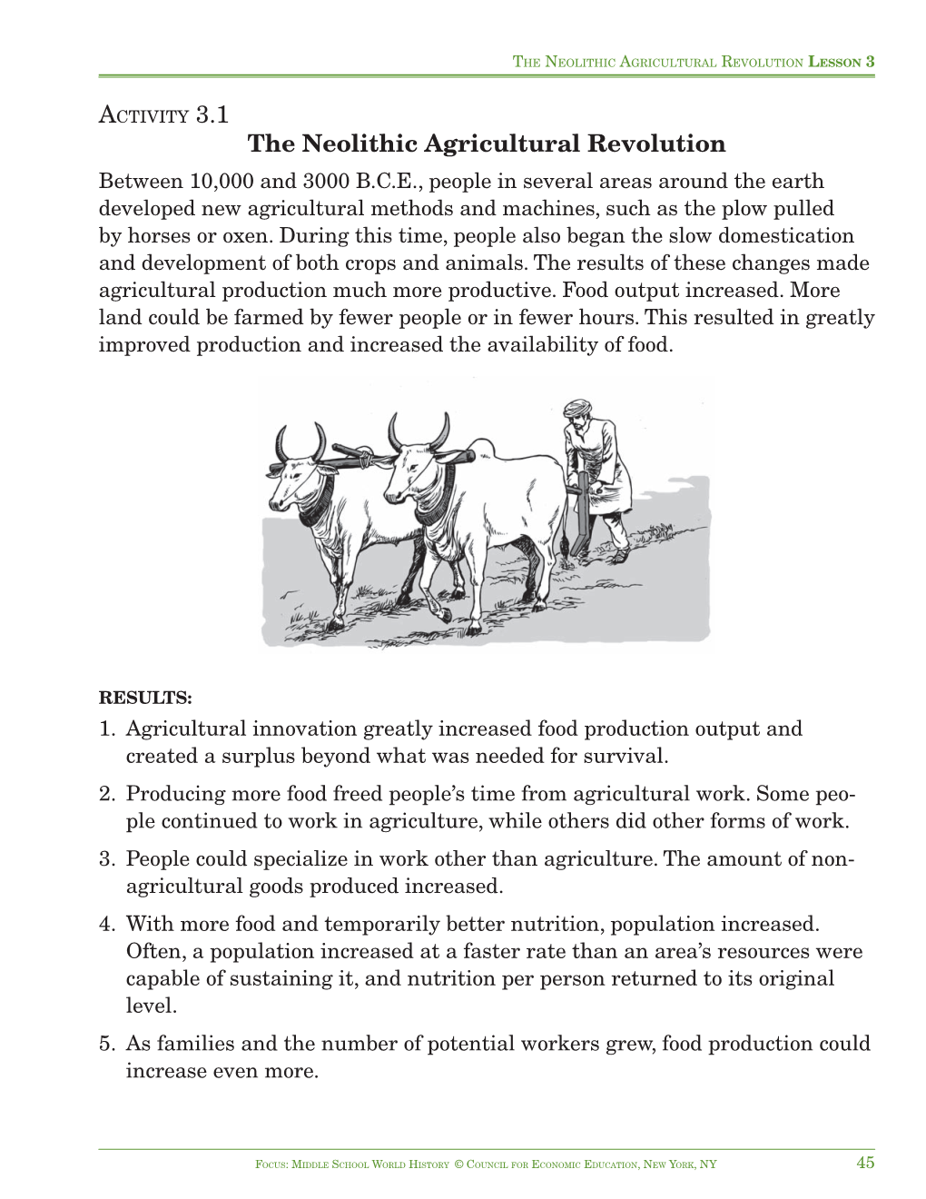 The Neolithic Agricultural Revolution Lesson 3