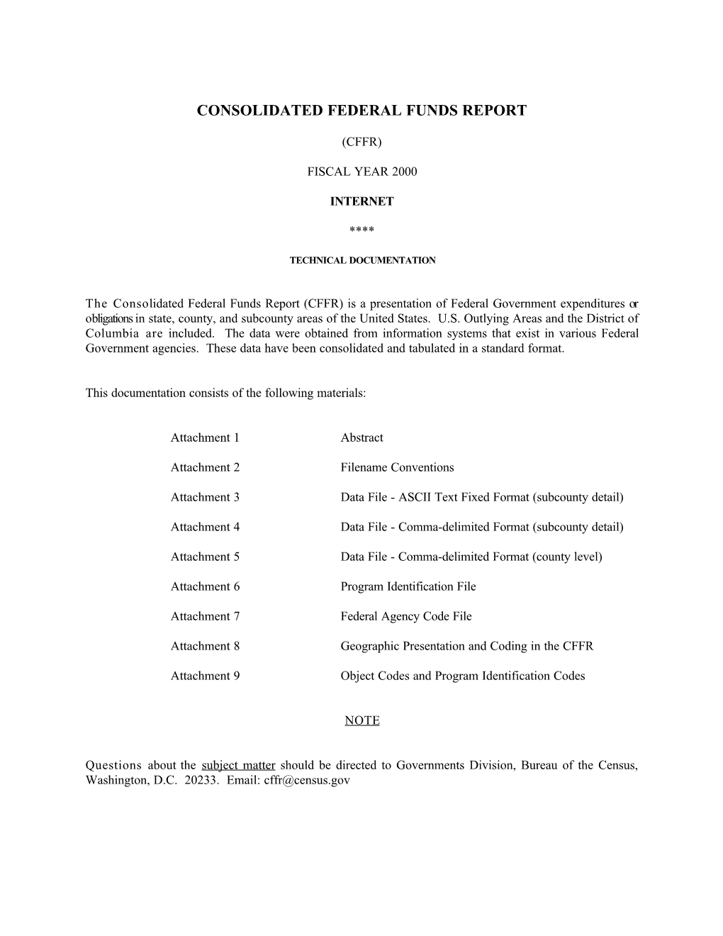 Consolidated Federal Funds Report