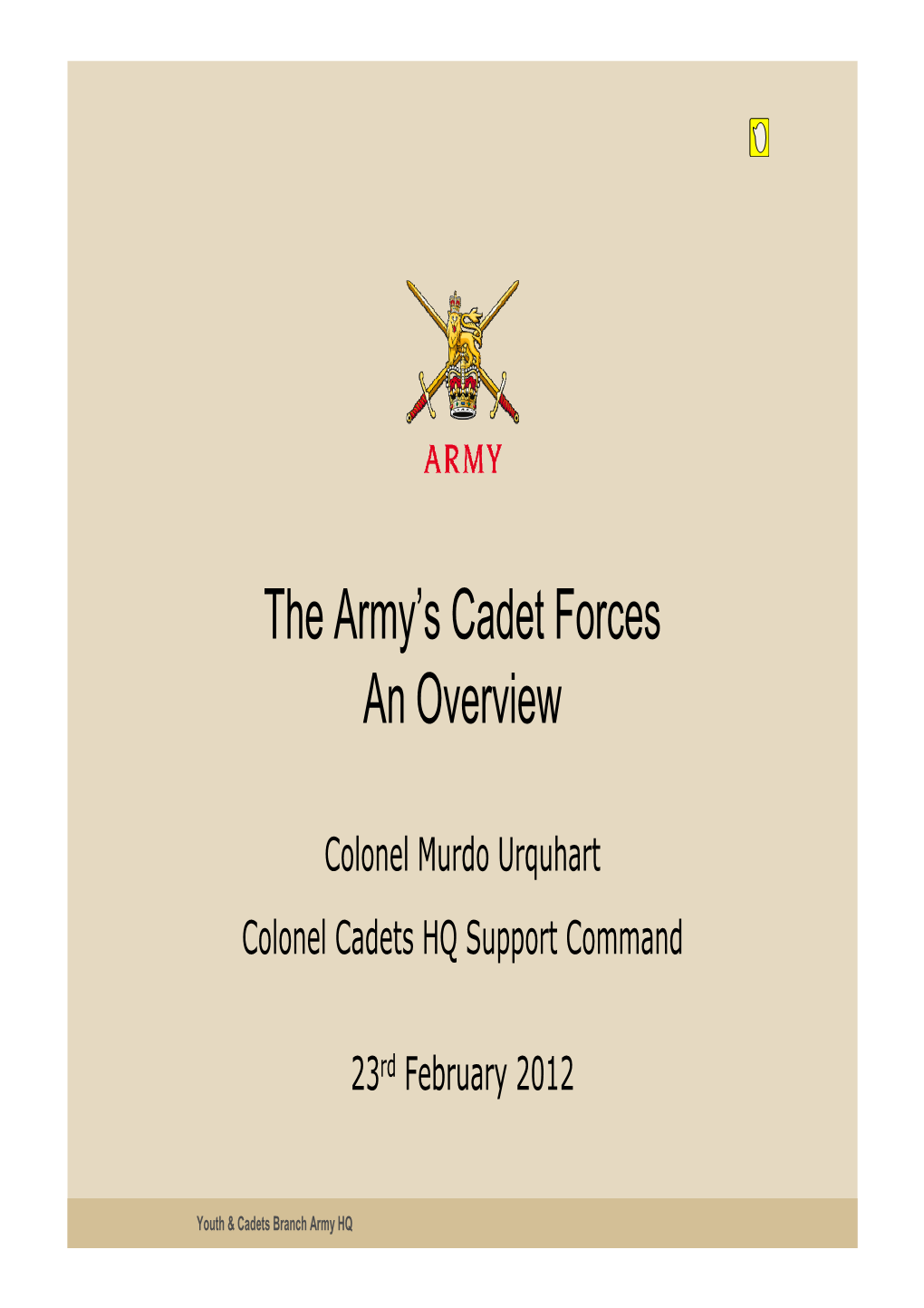 The Army's Cadet Forces an Overview