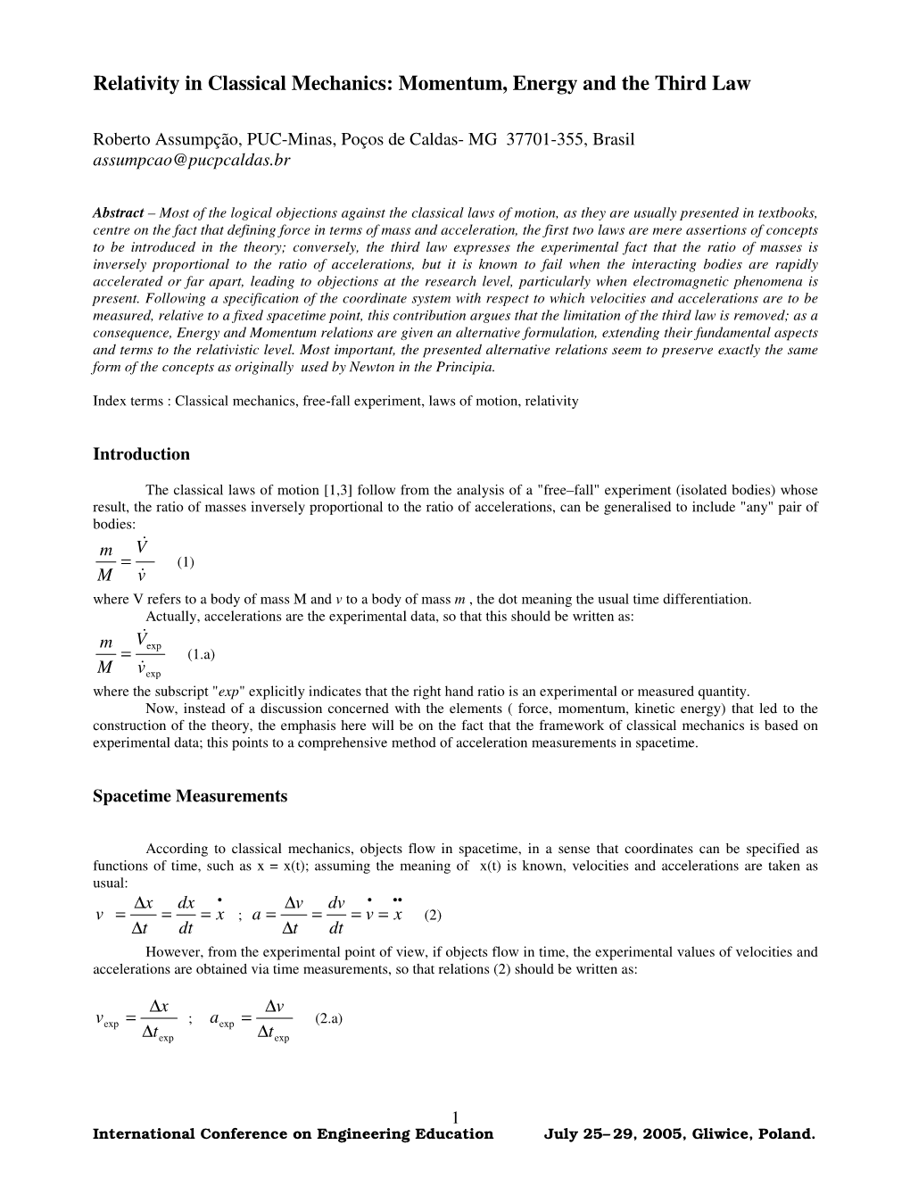 Relativity in Classical Mechanics: Momentum, Energy and the Third Law