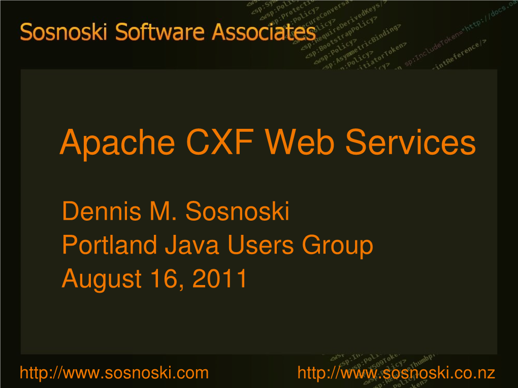 Apache CXF Web Services