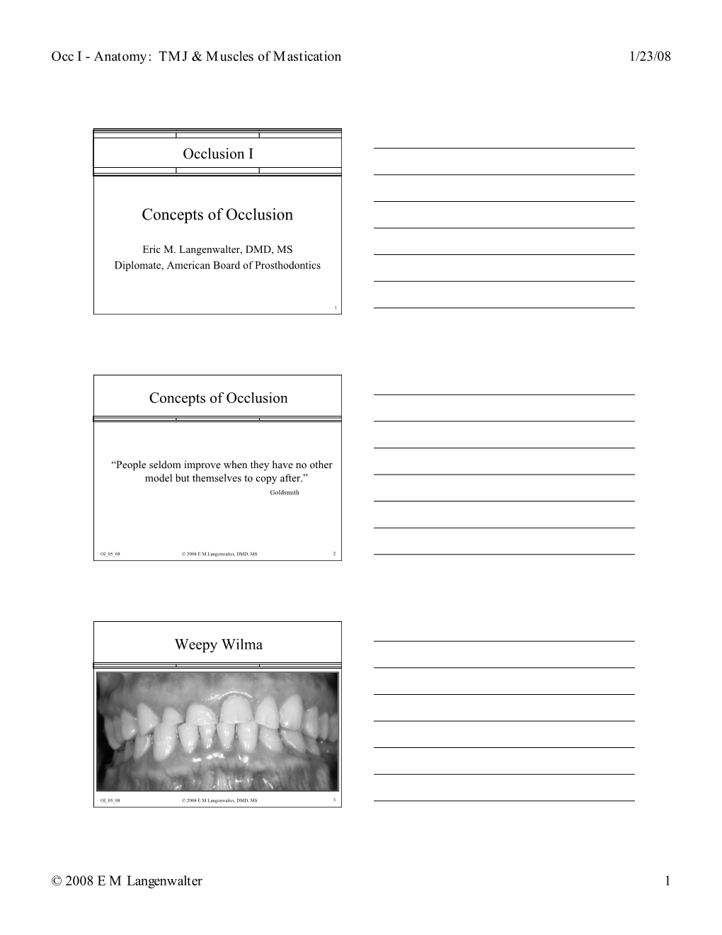 Concepts of Occlusion