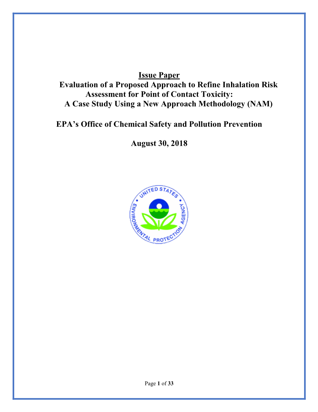 Evaluation of a Proposed Approach to Refine Inhalation Risk Assessment for Point of Contact Toxicity: a Case Study Using a New Approach Methodology (NAM)