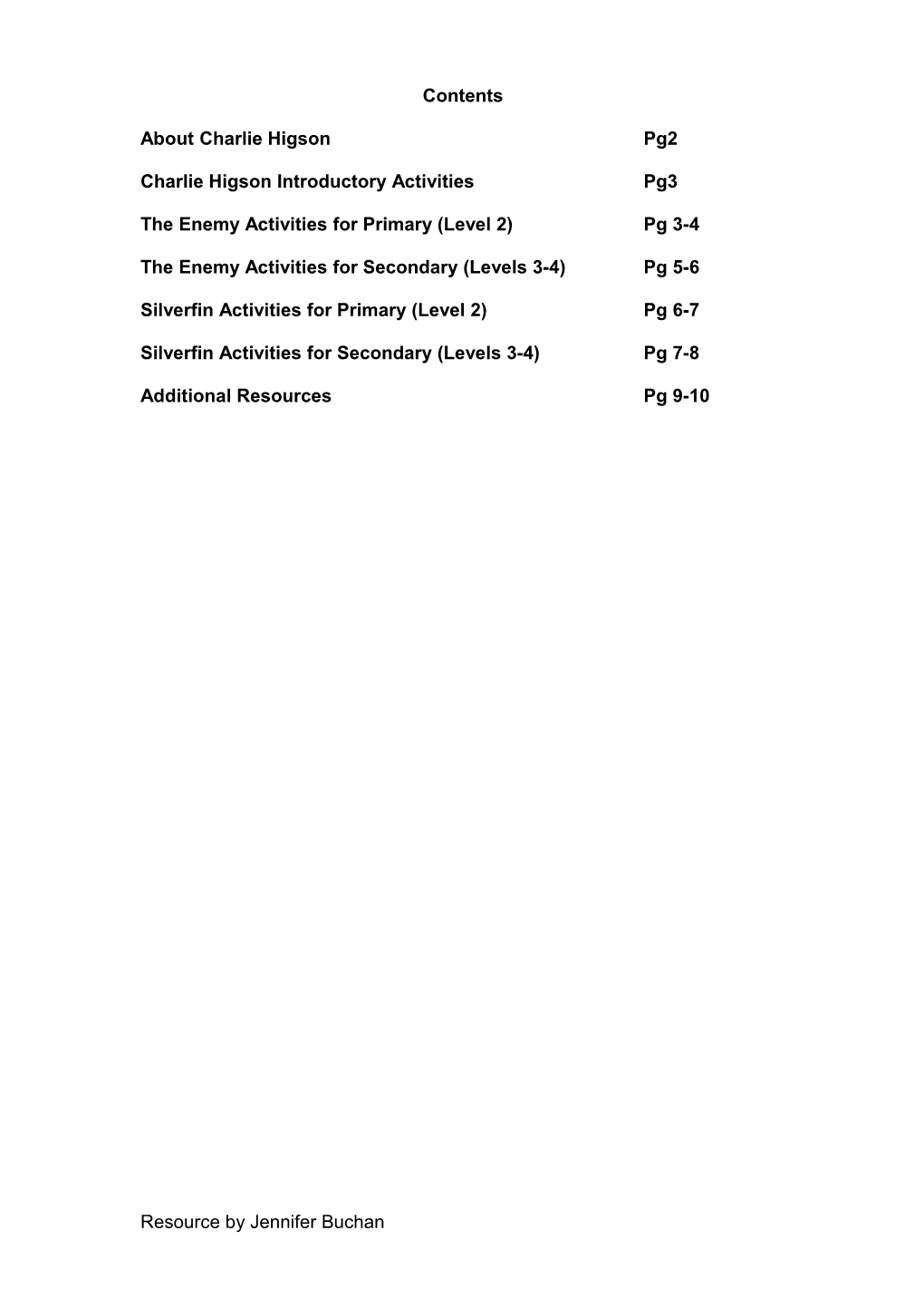 Charlie Higson Introductory Activities Pg3