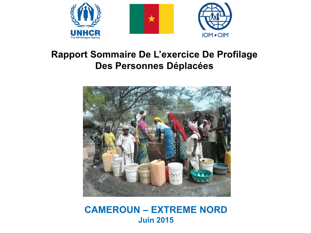 CAMEROUN – EXTREME NORD Juin 2015 PROFILAGE DES PERSONNES DEPLACEES DANS L’EXTREME-NORD Juin2015 Méthodologie