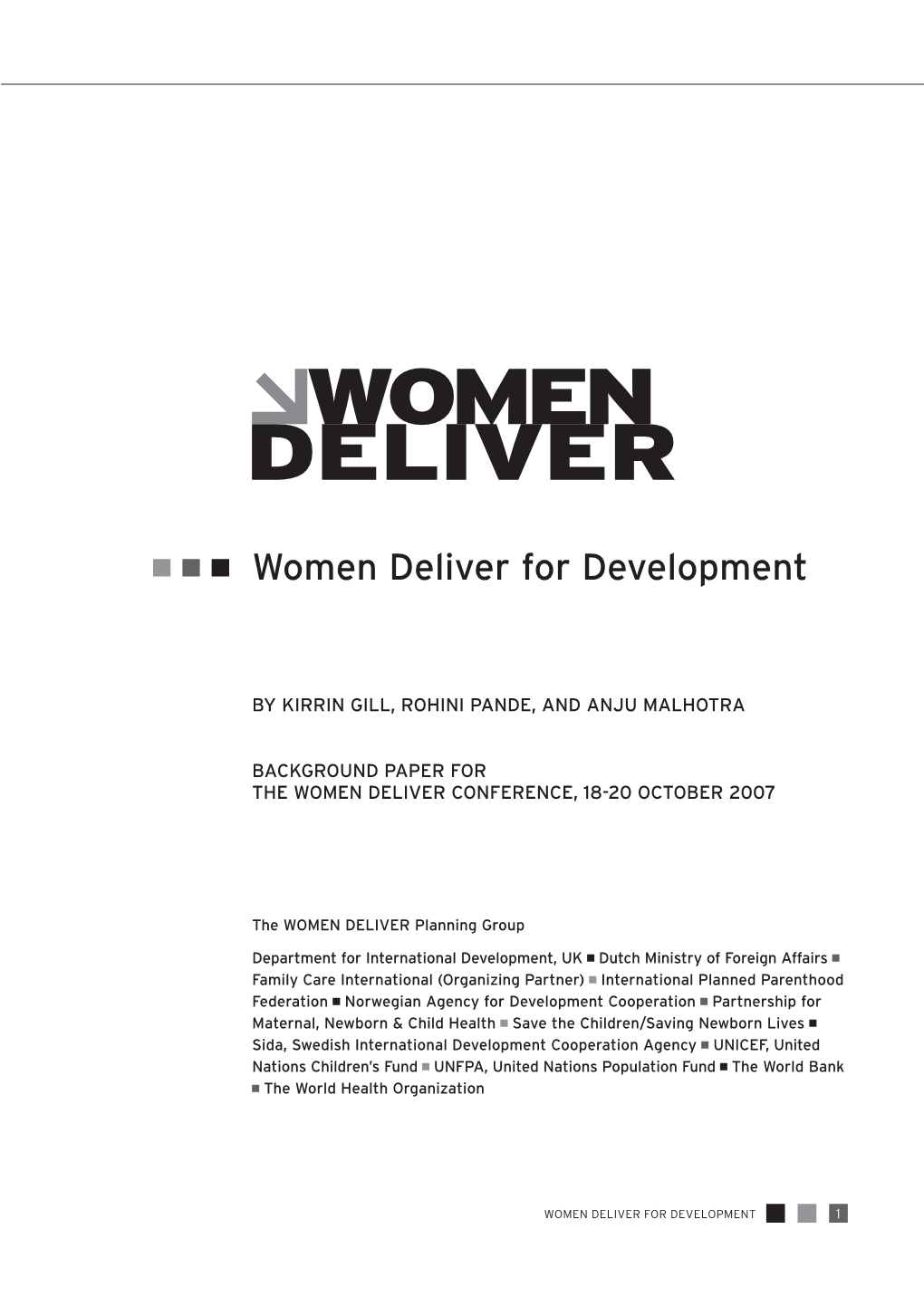 Women Deliver for Development