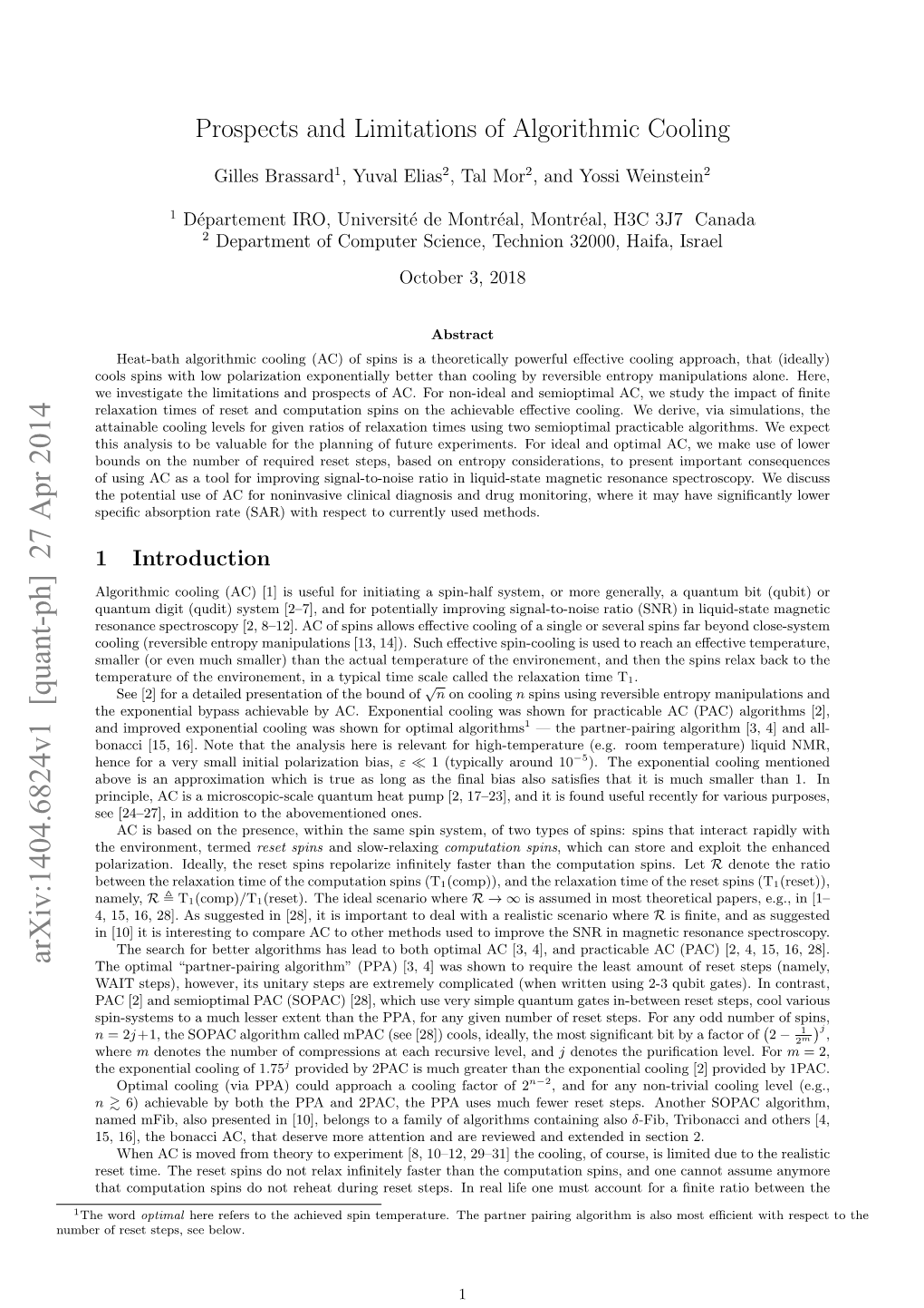 Prospects and Limitations of Algorithmic Cooling