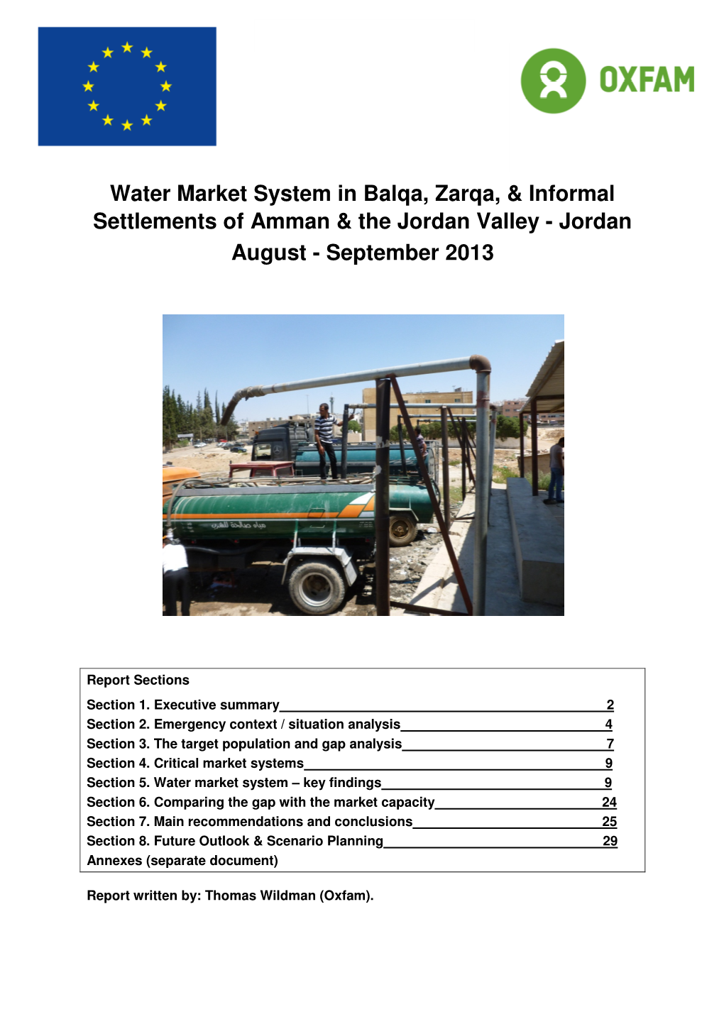 Water Market System in Balqa, Zarqa, & Informal Settlements of Amman & the Jordan Valley