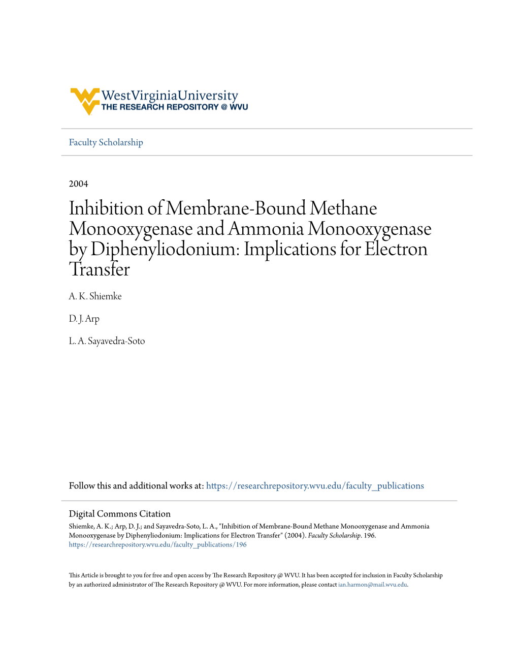 Implications for Electron Transfer A