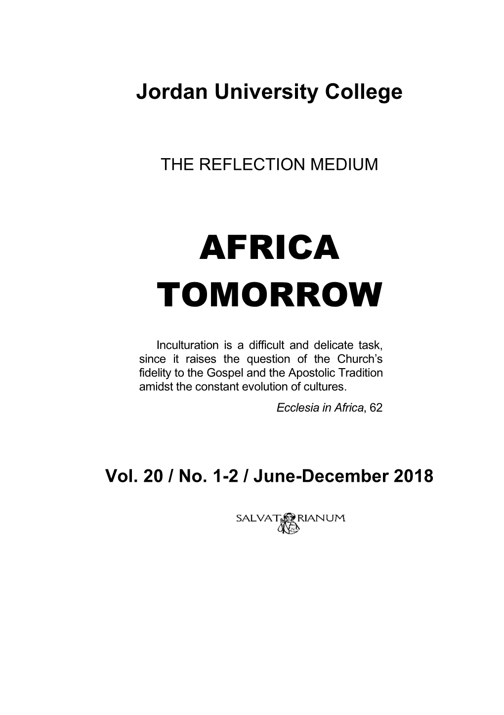 Africa Tomorrow 2018 Vol. 20