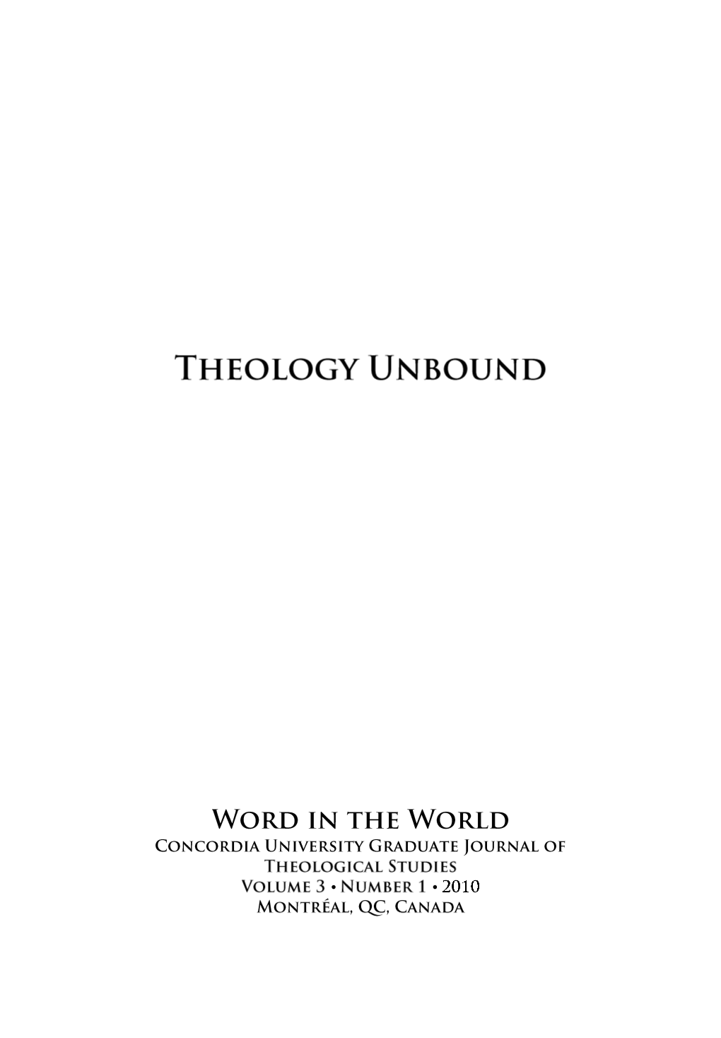 Theology Unbound