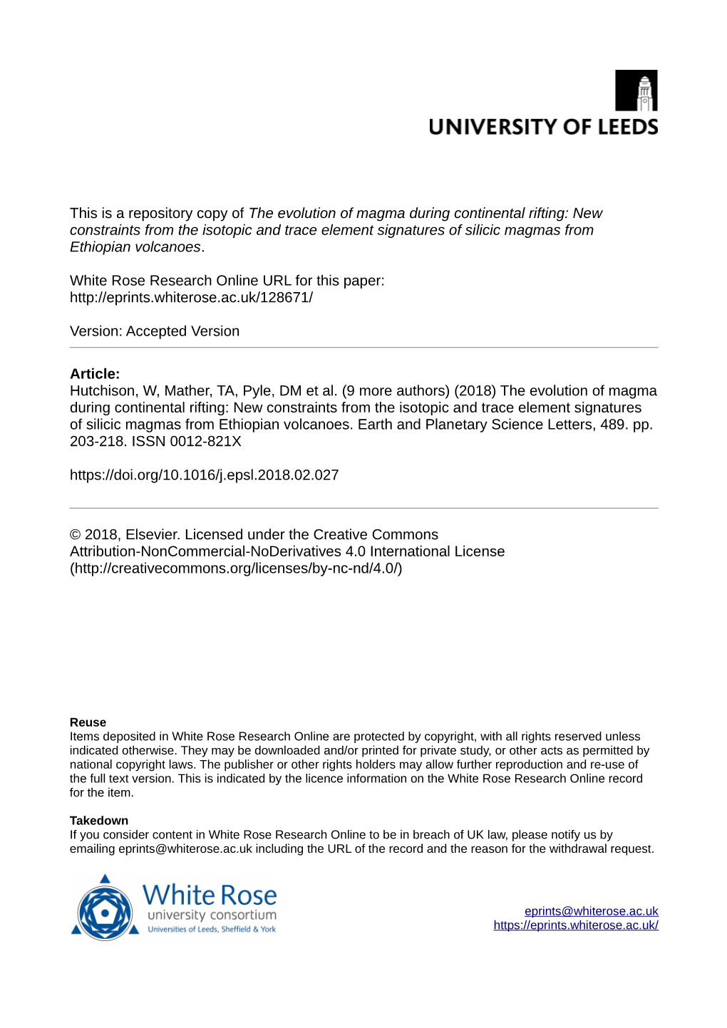 The Evolution of Magma During Continental Rifting: New Constraints from the Isotopic and Trace Element Signatures of Silicic Magmas from Ethiopian Volcanoes