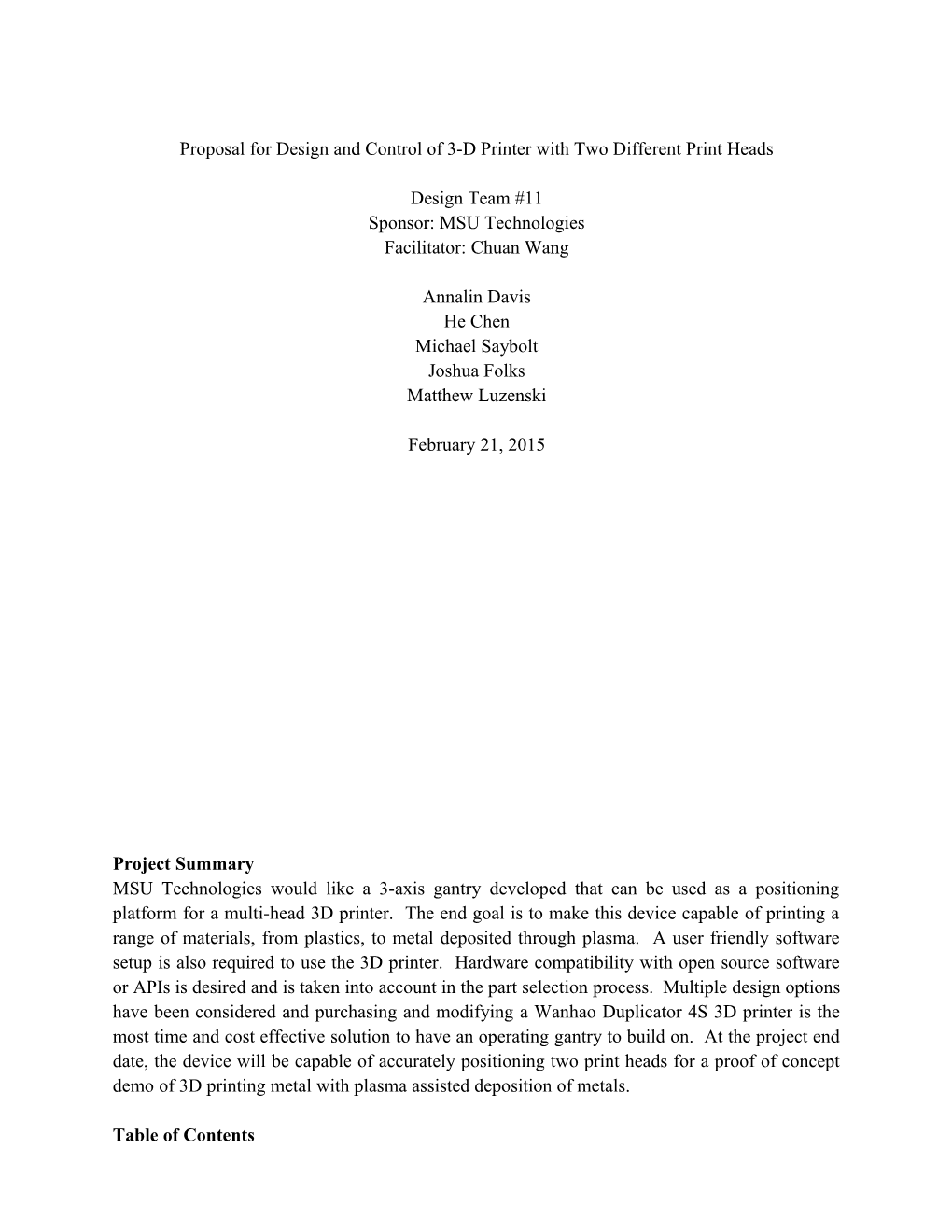 Proposal for Design and Control of 3-D Printer with Two Different Print Heads