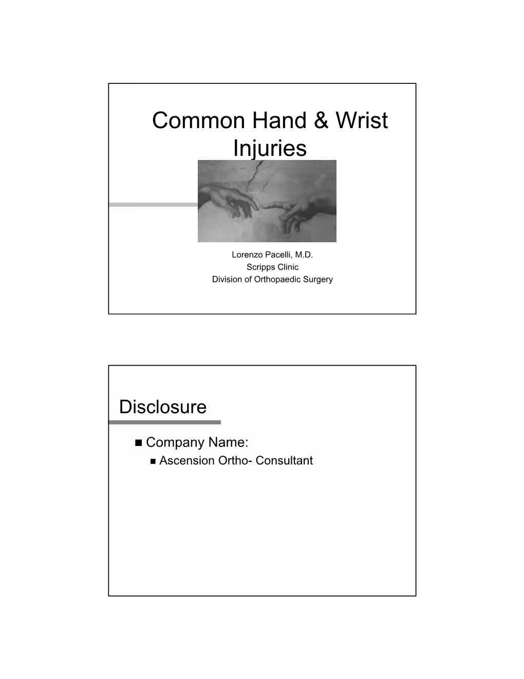 Common Hand & Wrist Injuries