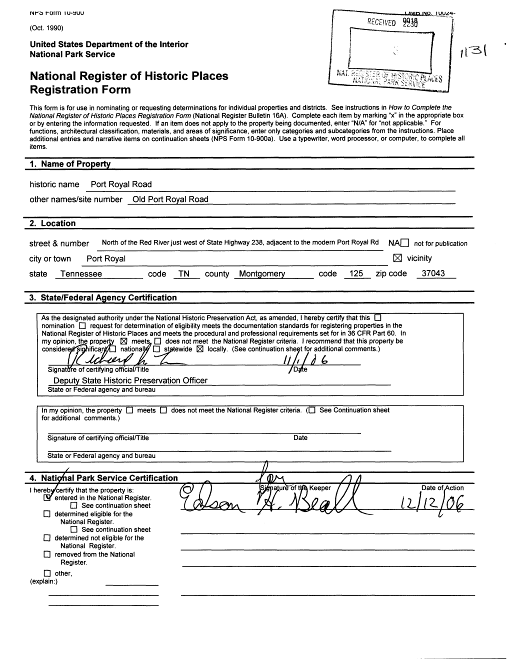 National Register of Historic Places Continuation Sheet