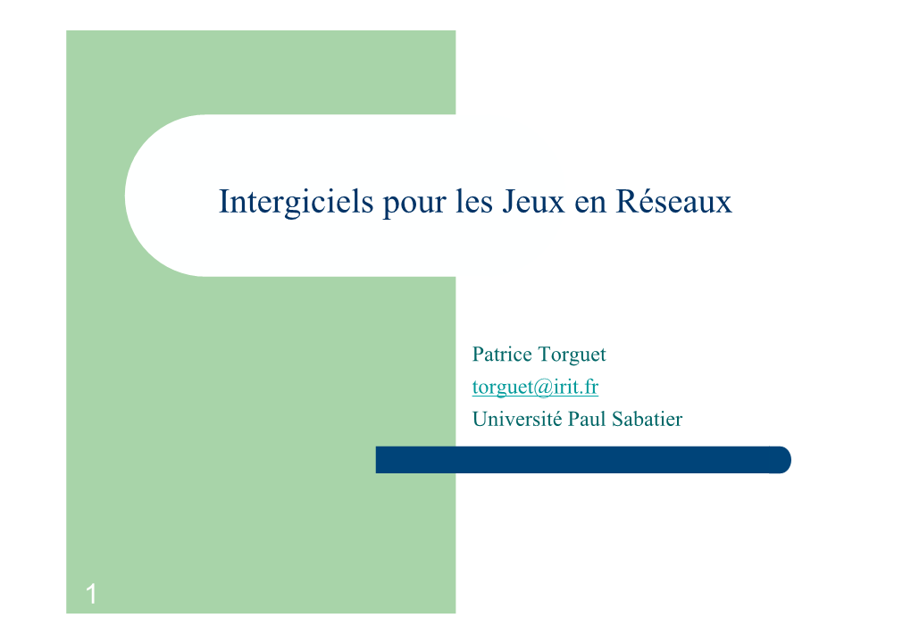 Middlewares Pour Les Jeux En Réseaux (Pdf)