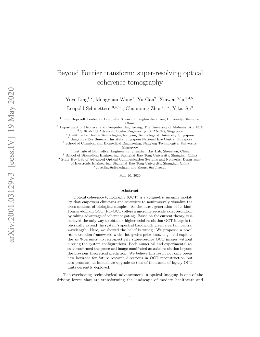 Beyond Fourier Transform: Super-Resolving Optical Coherence Tomography