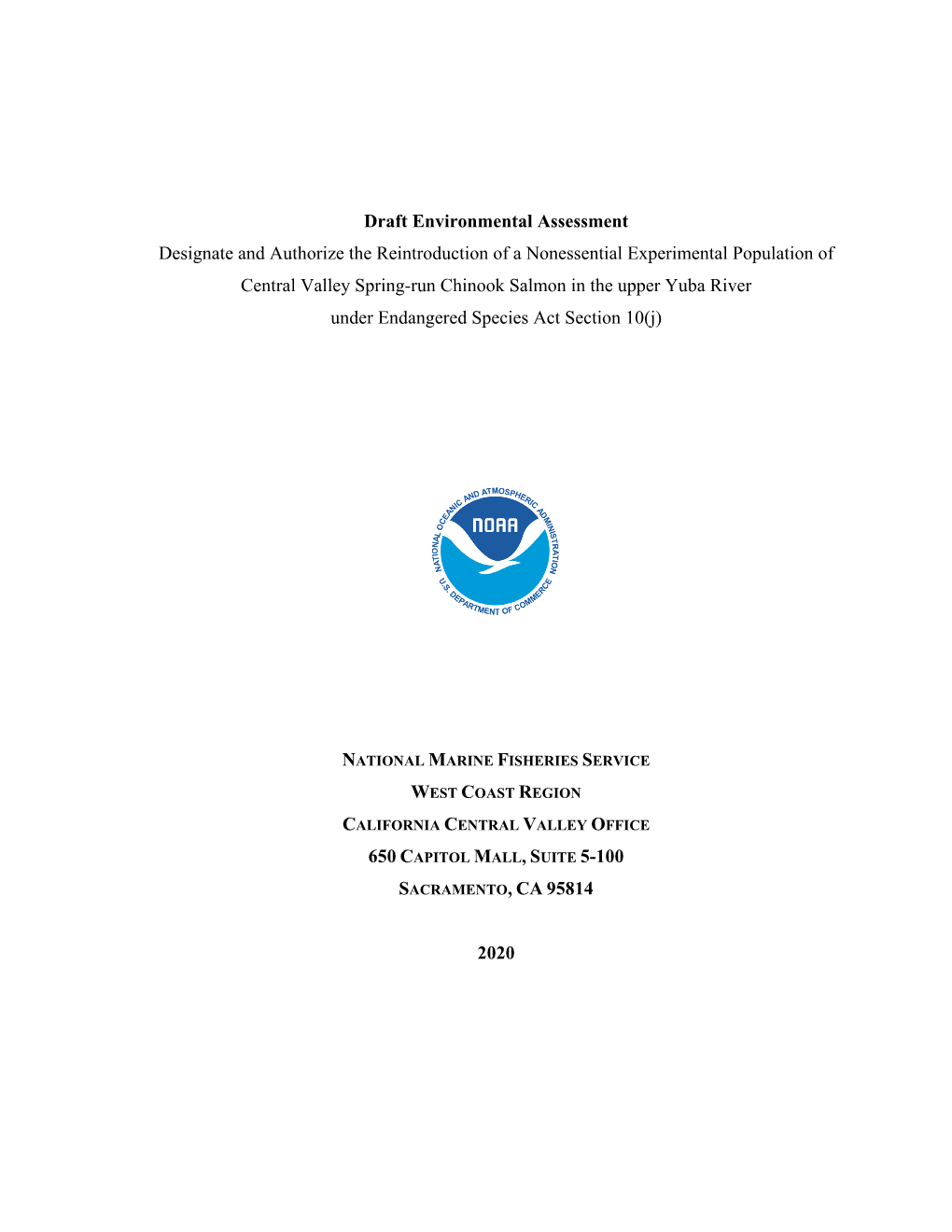 Draft Yuba 10J Environmenal Assessment