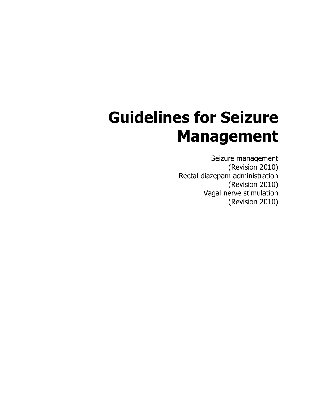 Seizure Management