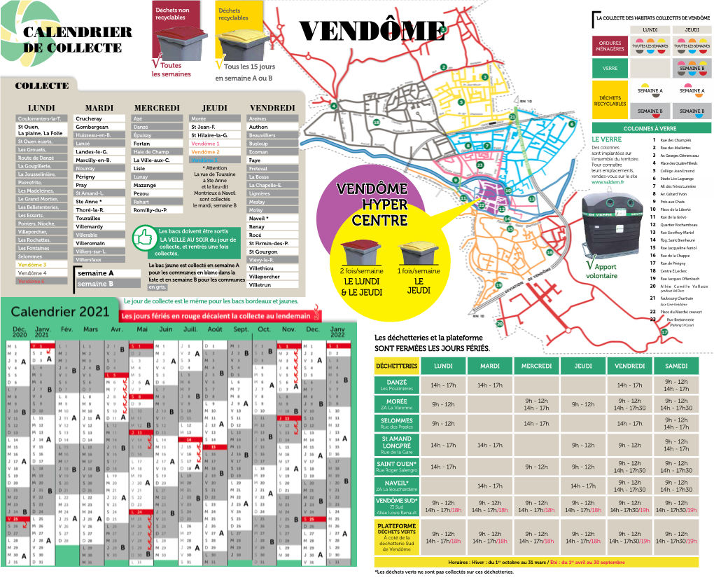 Vendôme Calendrier Lundi Jeudi Vendôme Ordures Toutes Les Semaines Toutes Les Semaines De Collecte Ménagères