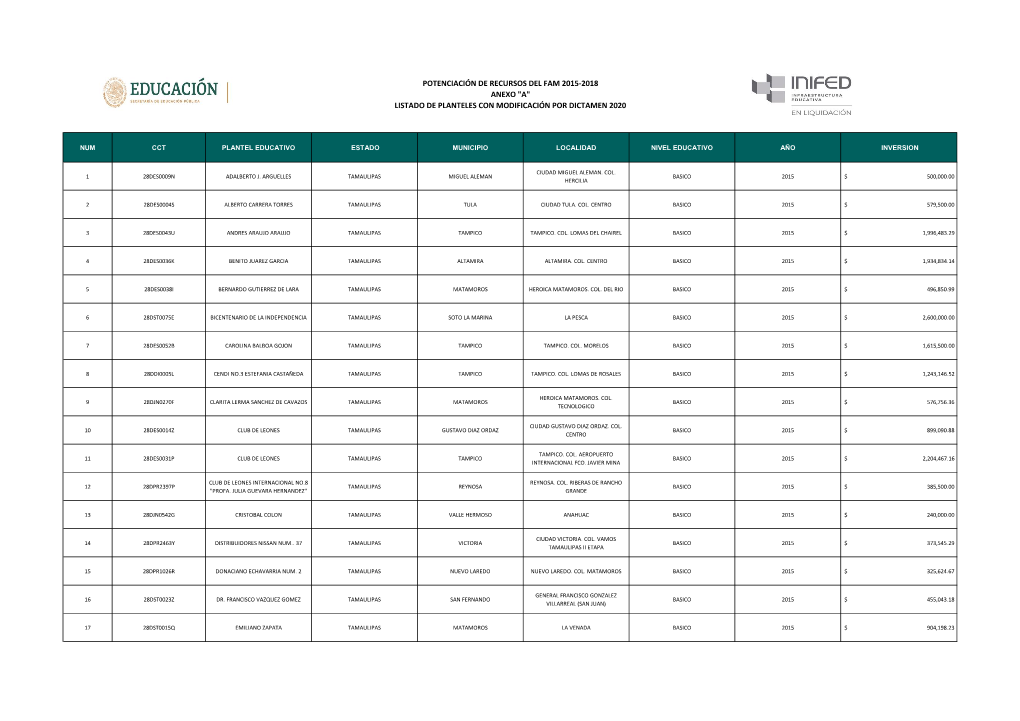 Tamaulipas Miguel Aleman Basico 2015 $ 500,000.00 Hercilia