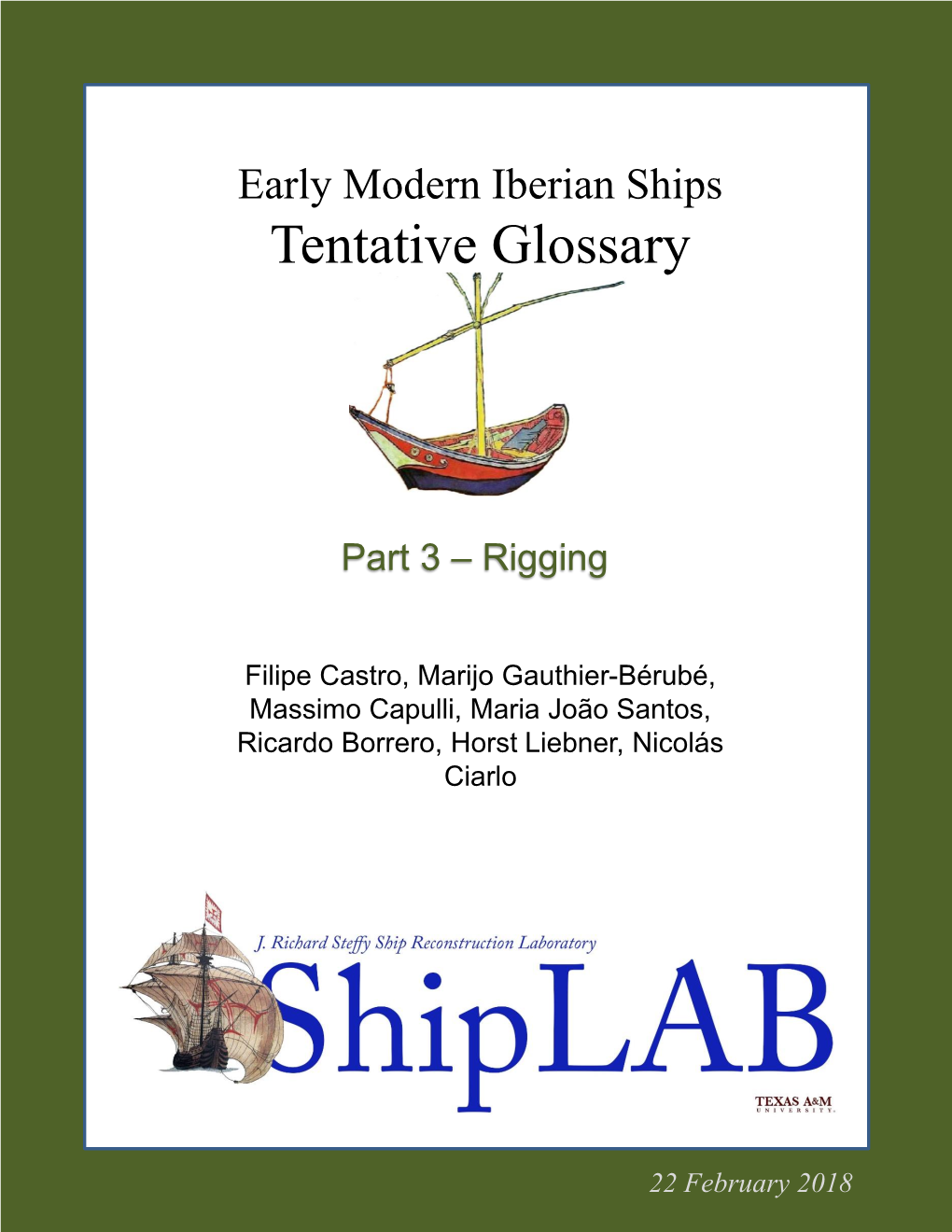 Early Modern Iberian Ships Tentative Glossary