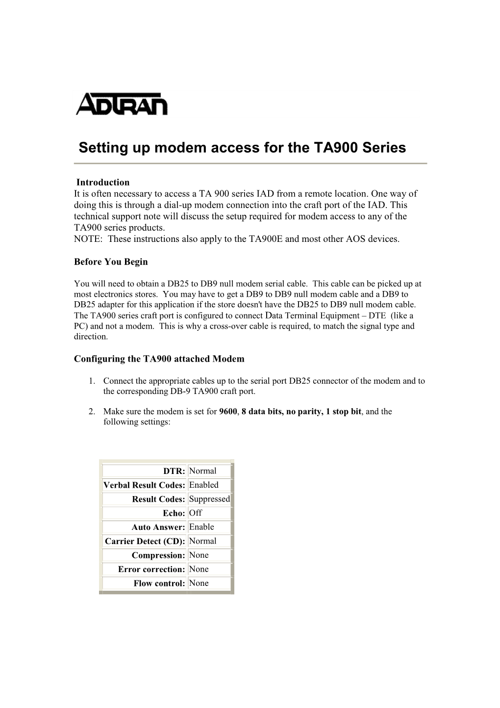 Total Access Series Modem