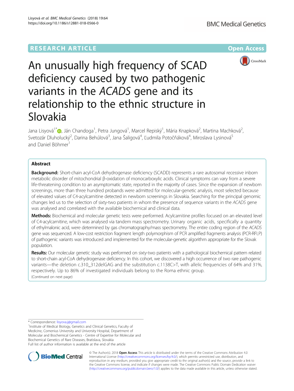 An Unusually High Frequency of SCAD Deficiency Caused by Two Pathogenic Variants in the ACADS Gene and Its Relationship to the E