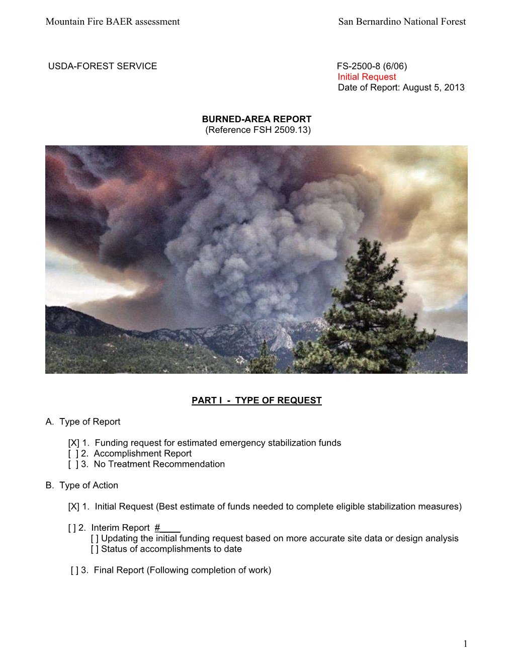 Mountain Fire BAER Assessment San Bernardino National Forest 1