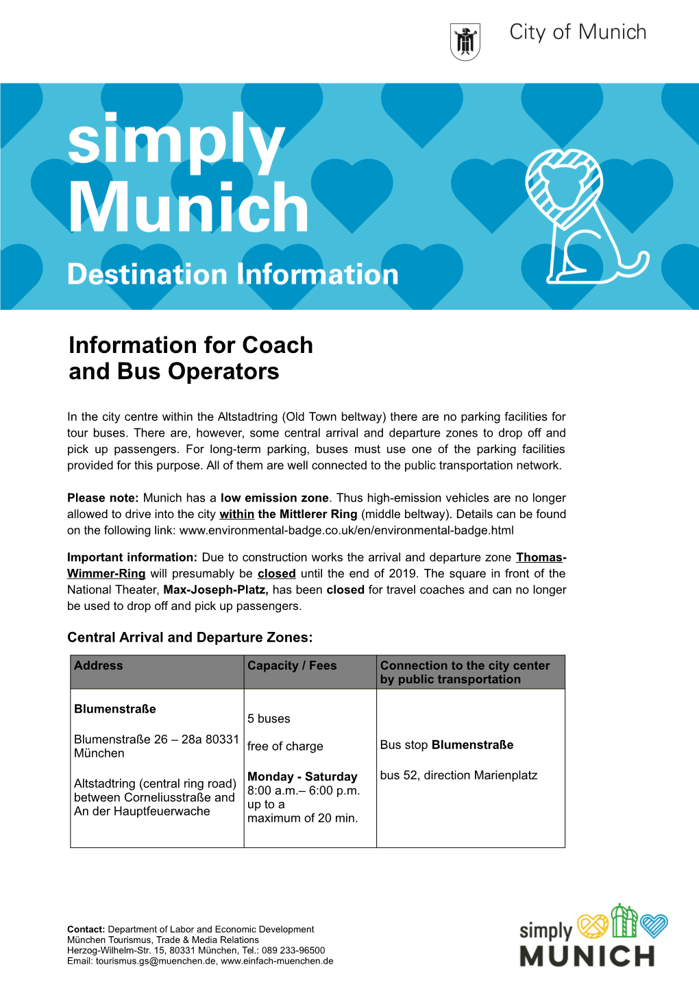 Information for Coach and Bus Operators