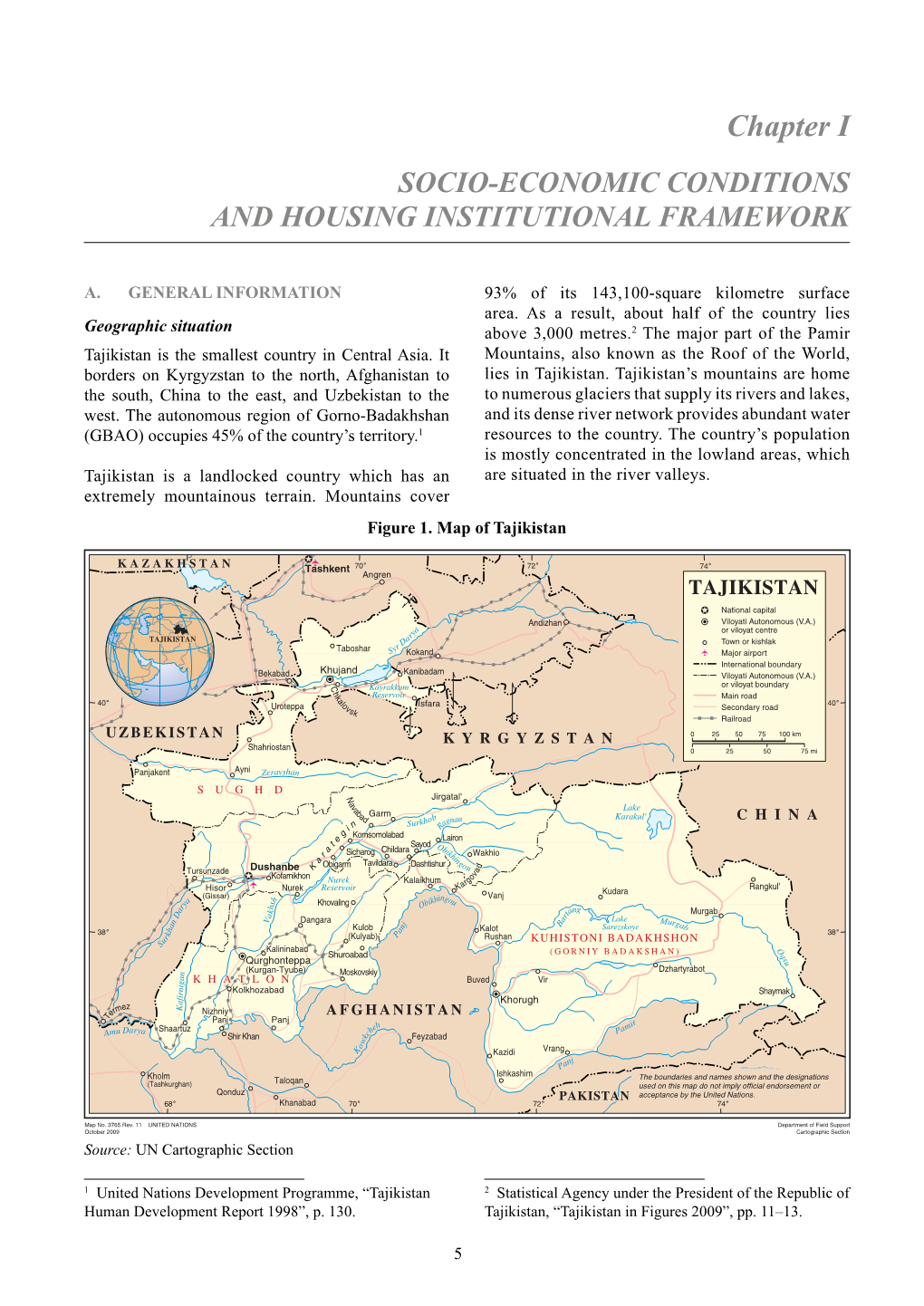 Chapter I Socio-Economic Conditions and Housing Institutional Framework