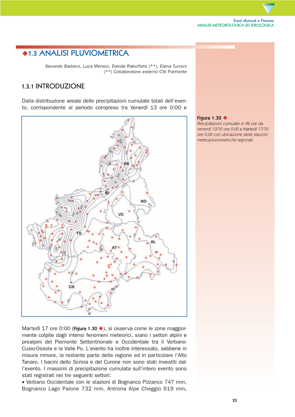 1.3 Analisi Pluviometrica