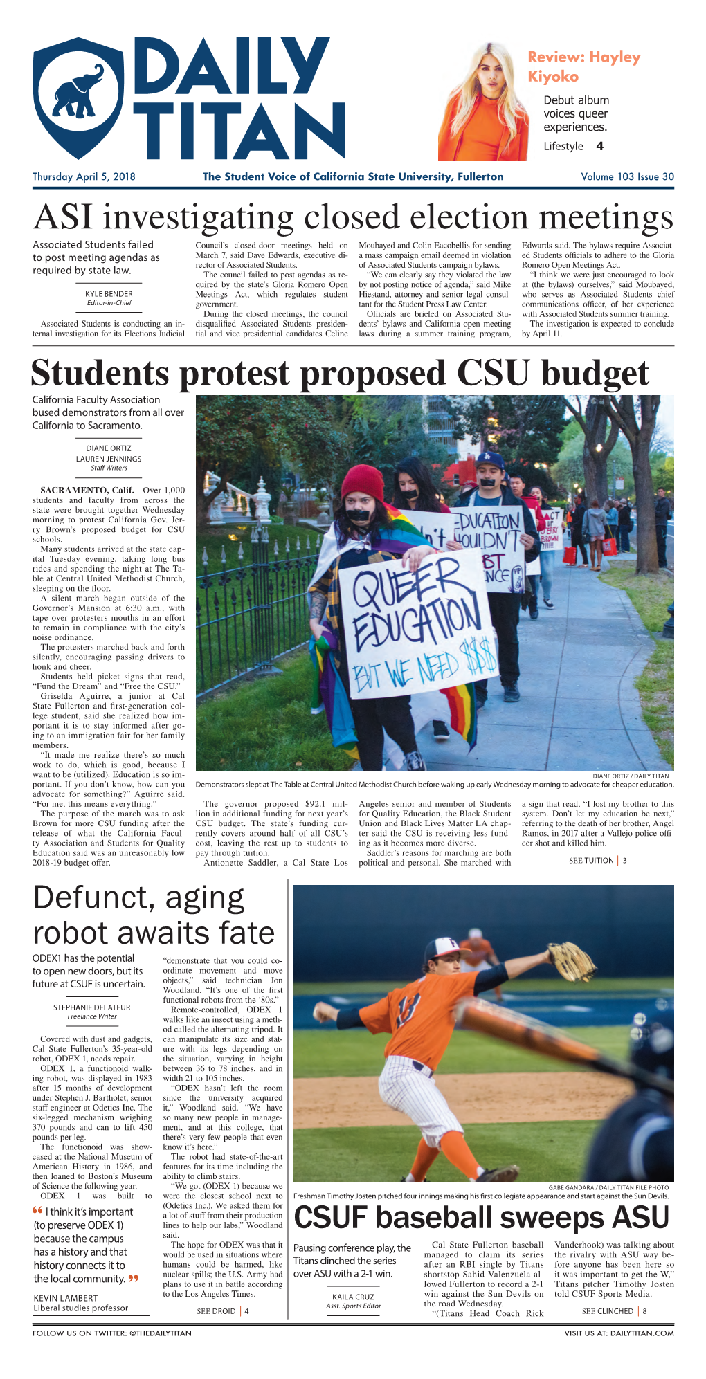 Students Protest Proposed CSU Budget ASI Investigating Closed