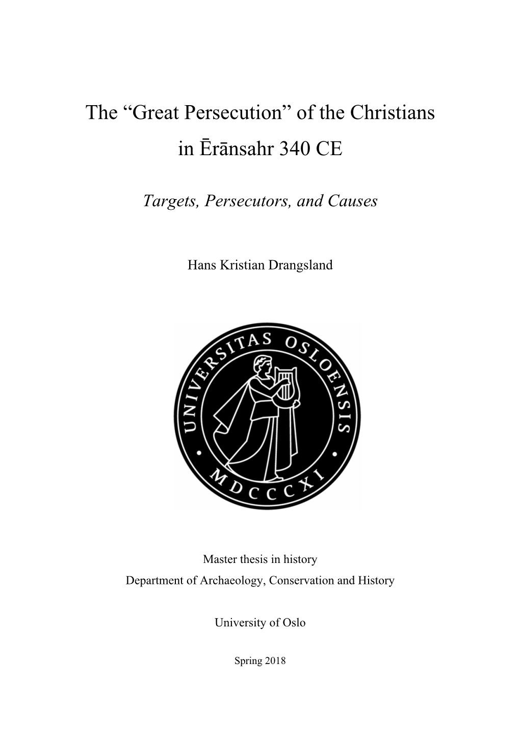 Great Persecution” of the Christians in Ērānsahr 340 CE