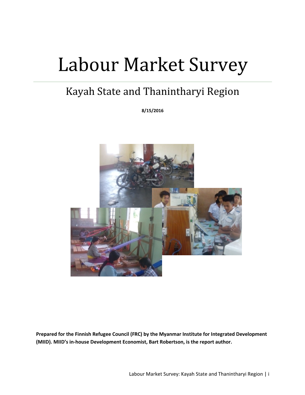 Labour Market Survey Kayah State and Thanintharyi Region