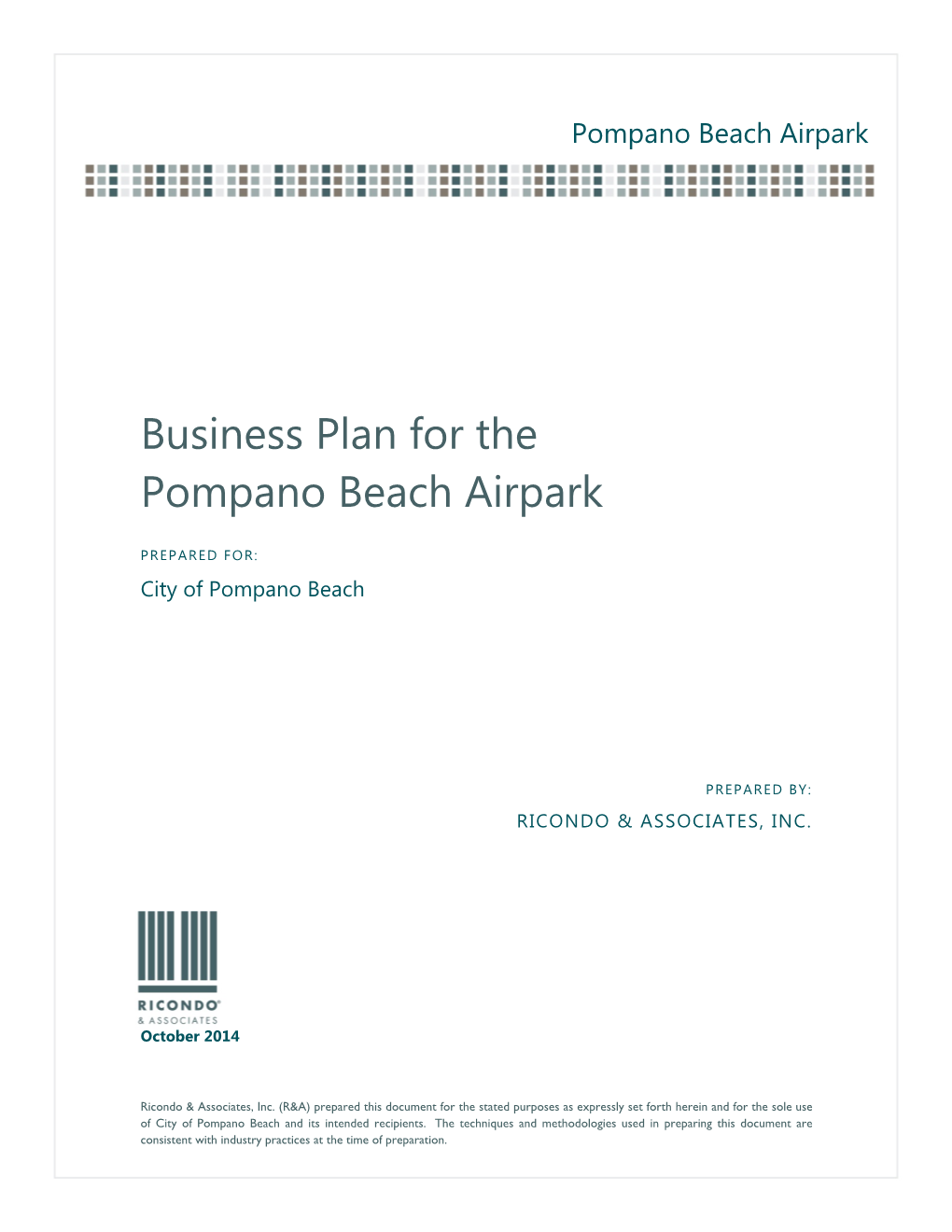 Business Plan for the Pompano Beach Airpark